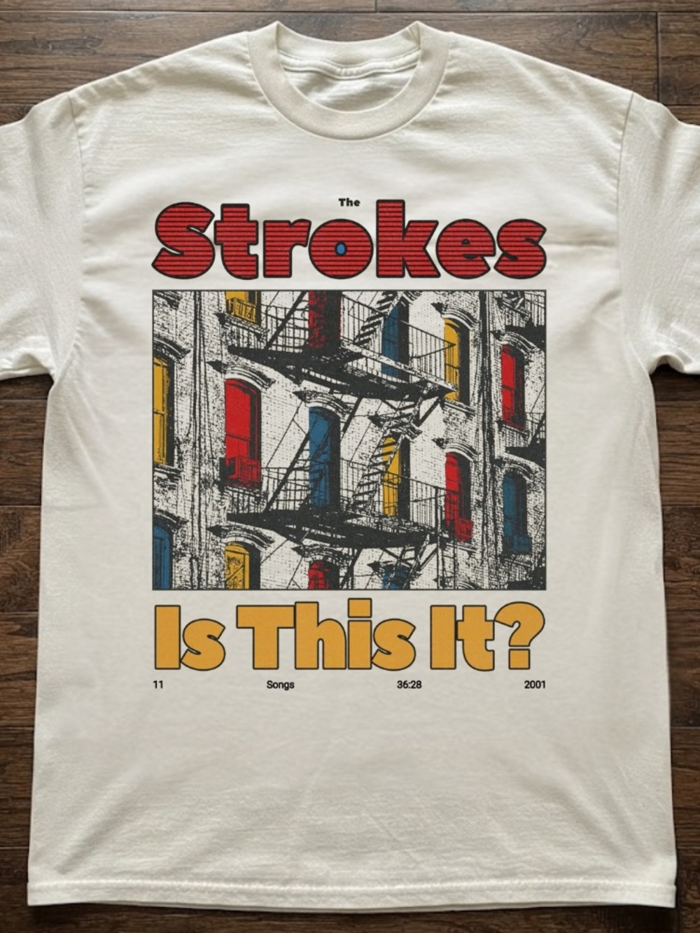 The Strokes Is This It Album Cover Art Indie Rock Band Vintage Cream T-Shirt